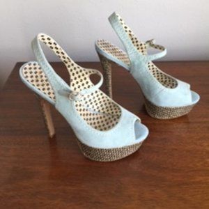 Jessica Simpson Powder Blue Mary Jane Platform Heels